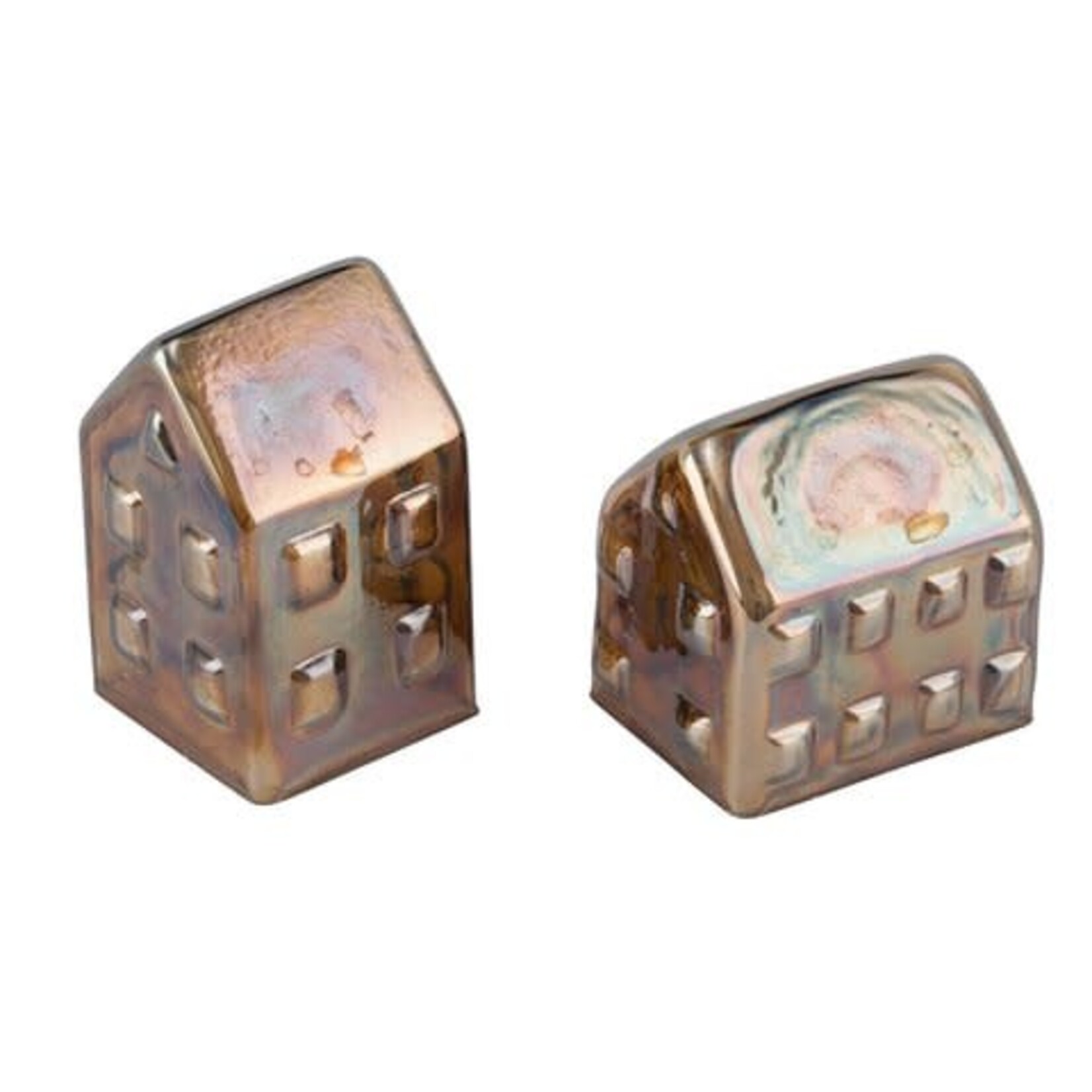 Huis - Glas - Amber - (S) 6 x 6 x 9,5cm