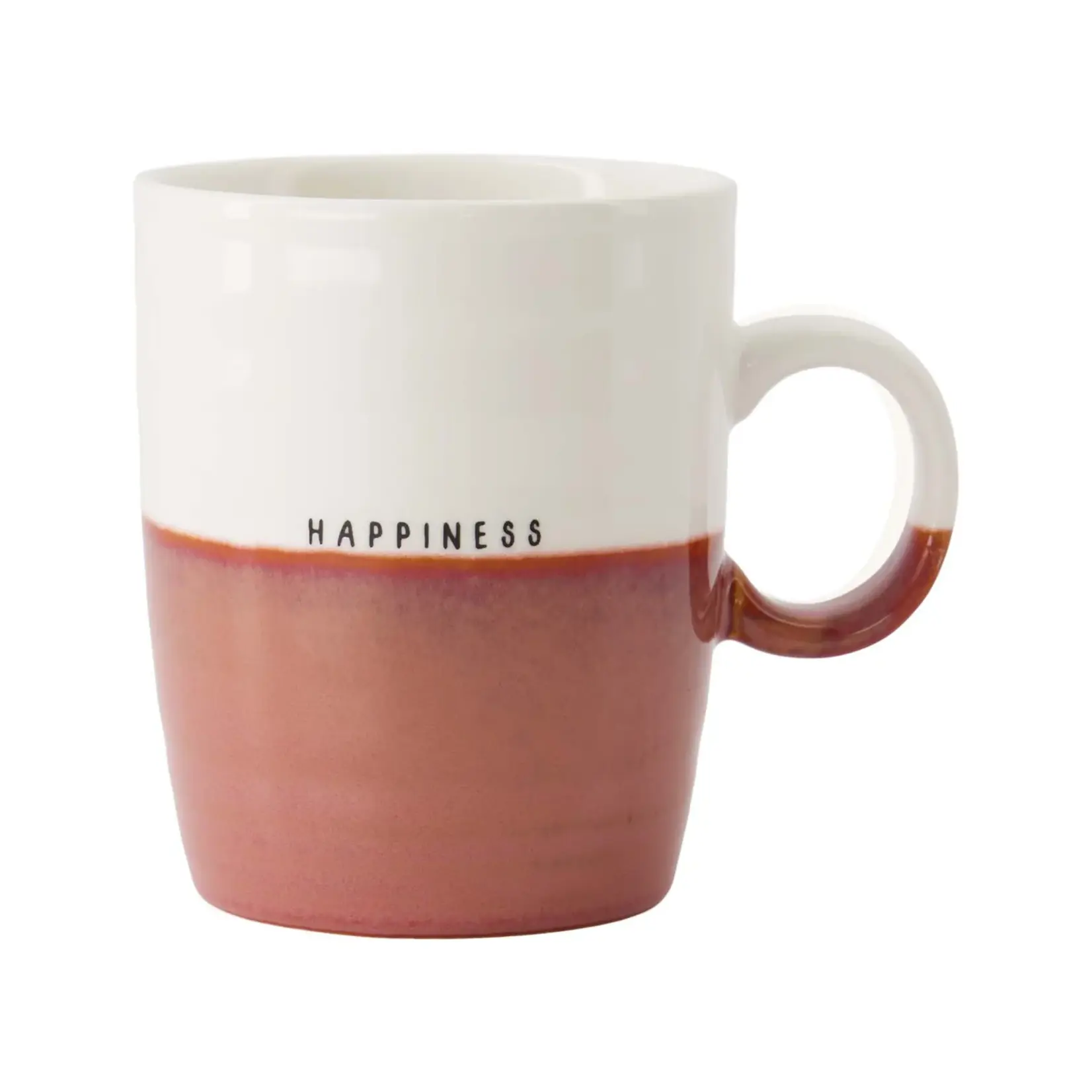 Zusss Mok (thee) - "Happiness" - Wit/Burgundy - Ø8x10cm