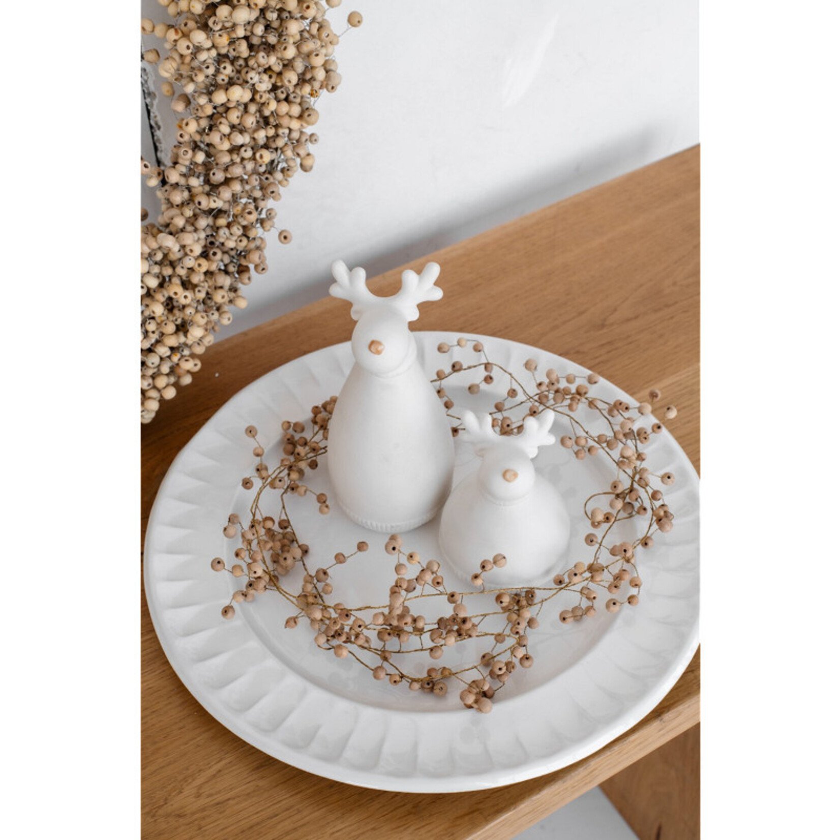 Hert BRUNO - Porselein - Wit - Set van 2