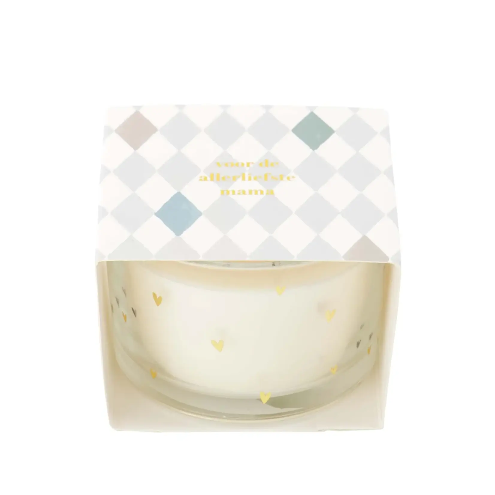 Zusss Geurkaars in wikkel - "Voor de allerliefste moeder" - Wit/Goud - Ø7 x 5cm