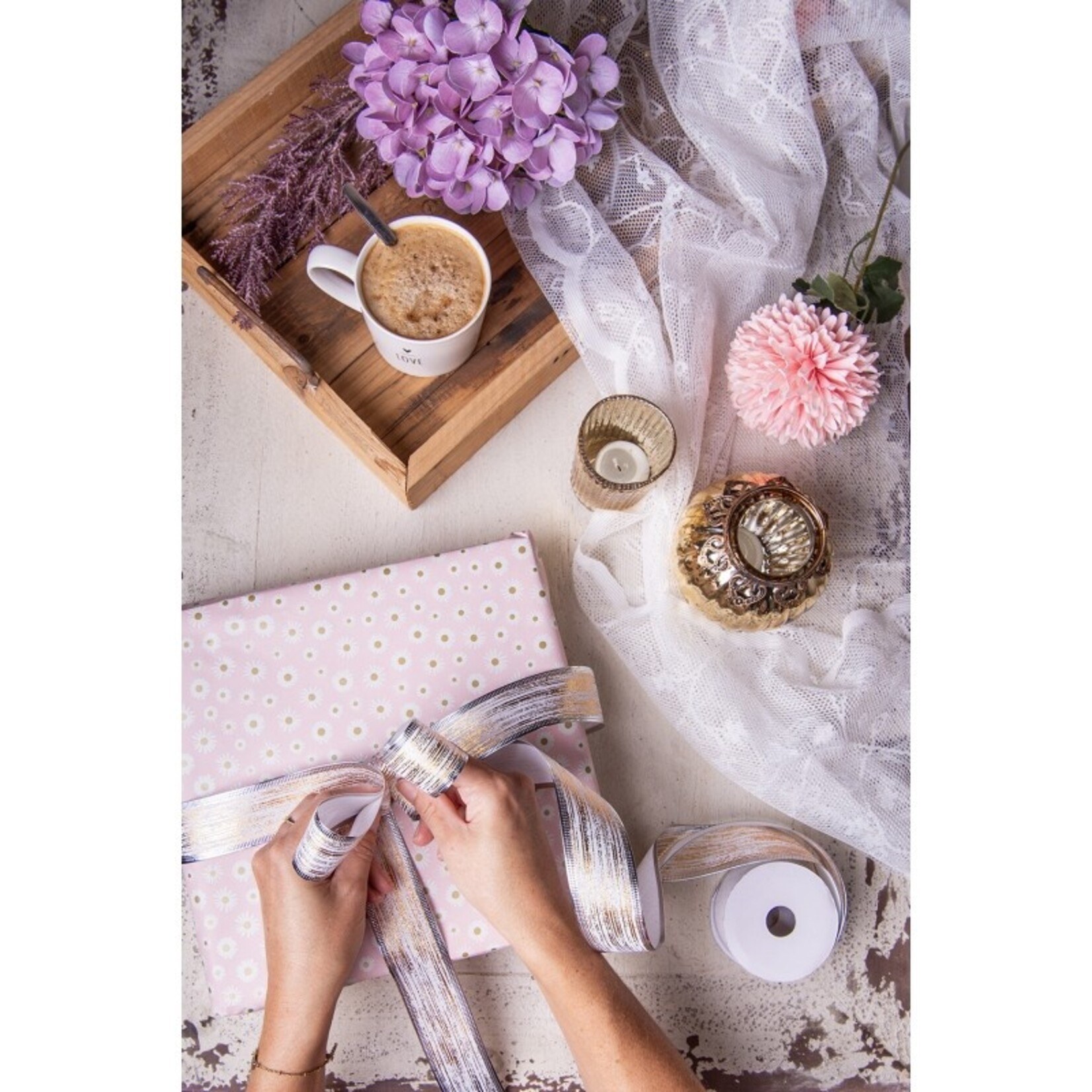 Kunstbloem - Kunststof - Roze - 54cm