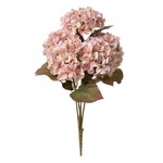Kunstbloem "Hortensia" - Kunststof - Roze - 44cm