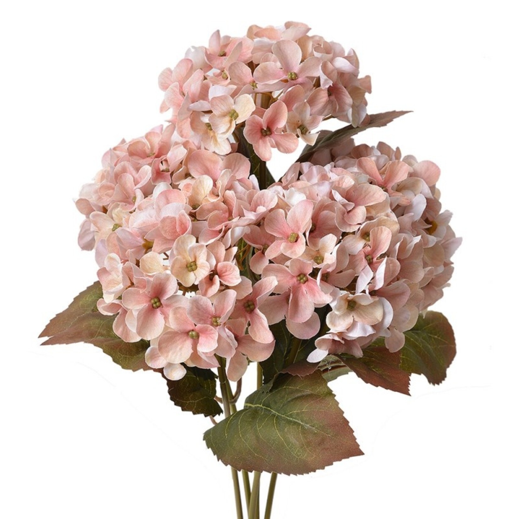 Kunstbloem "Hortensia" - Kunststof - Roze - 44cm