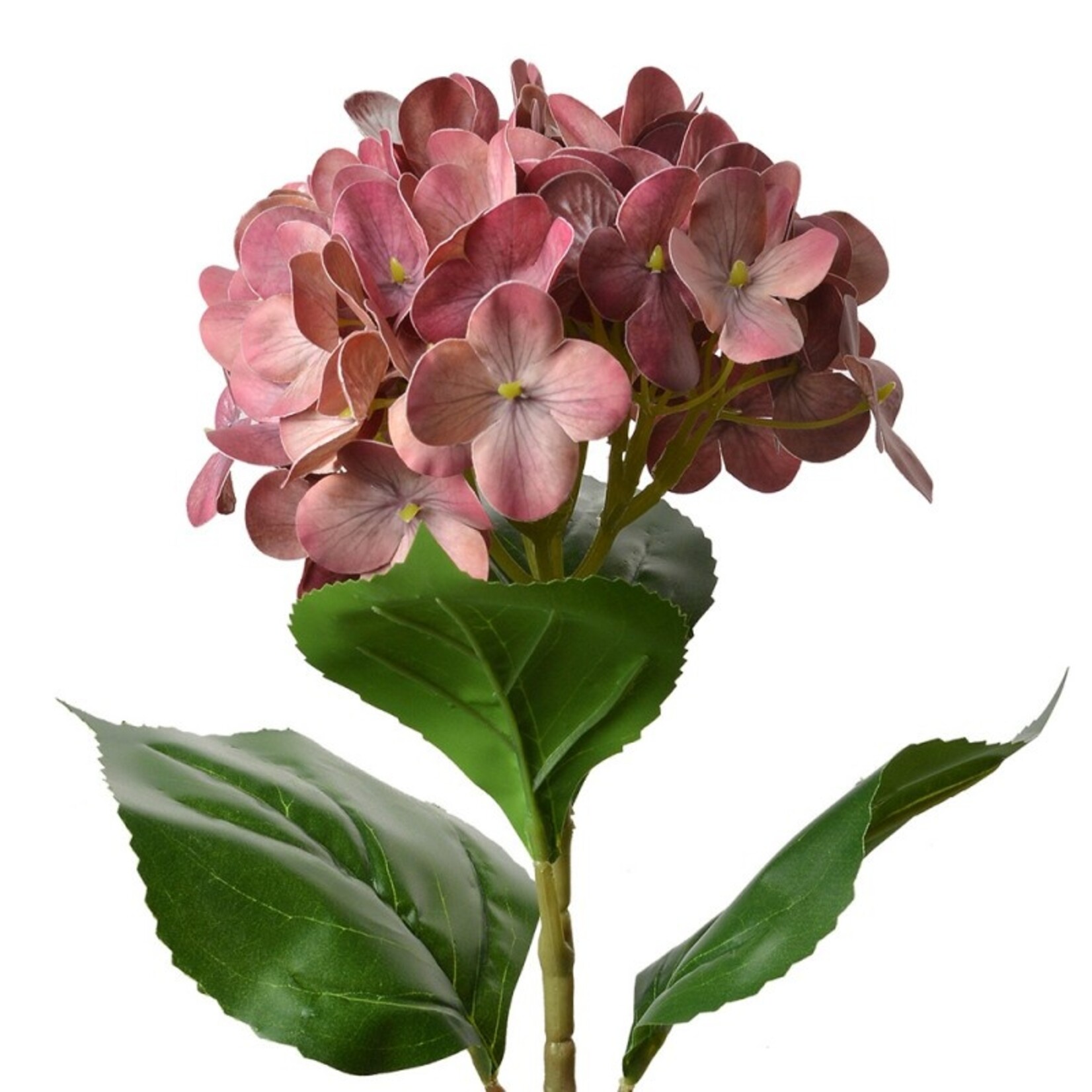 Kunstbloem "Hortensia" - Kunststof - Roze - 68cm