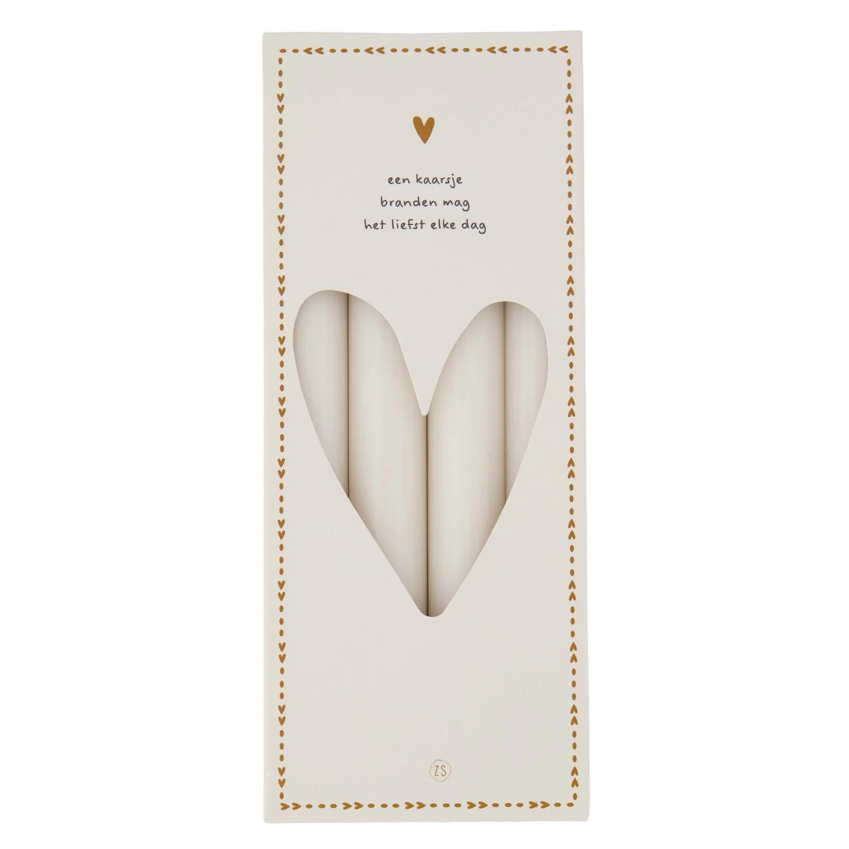 Zusss Kaarsen  in een doos - Rustiek - Off White - 4 stuks - 20cm