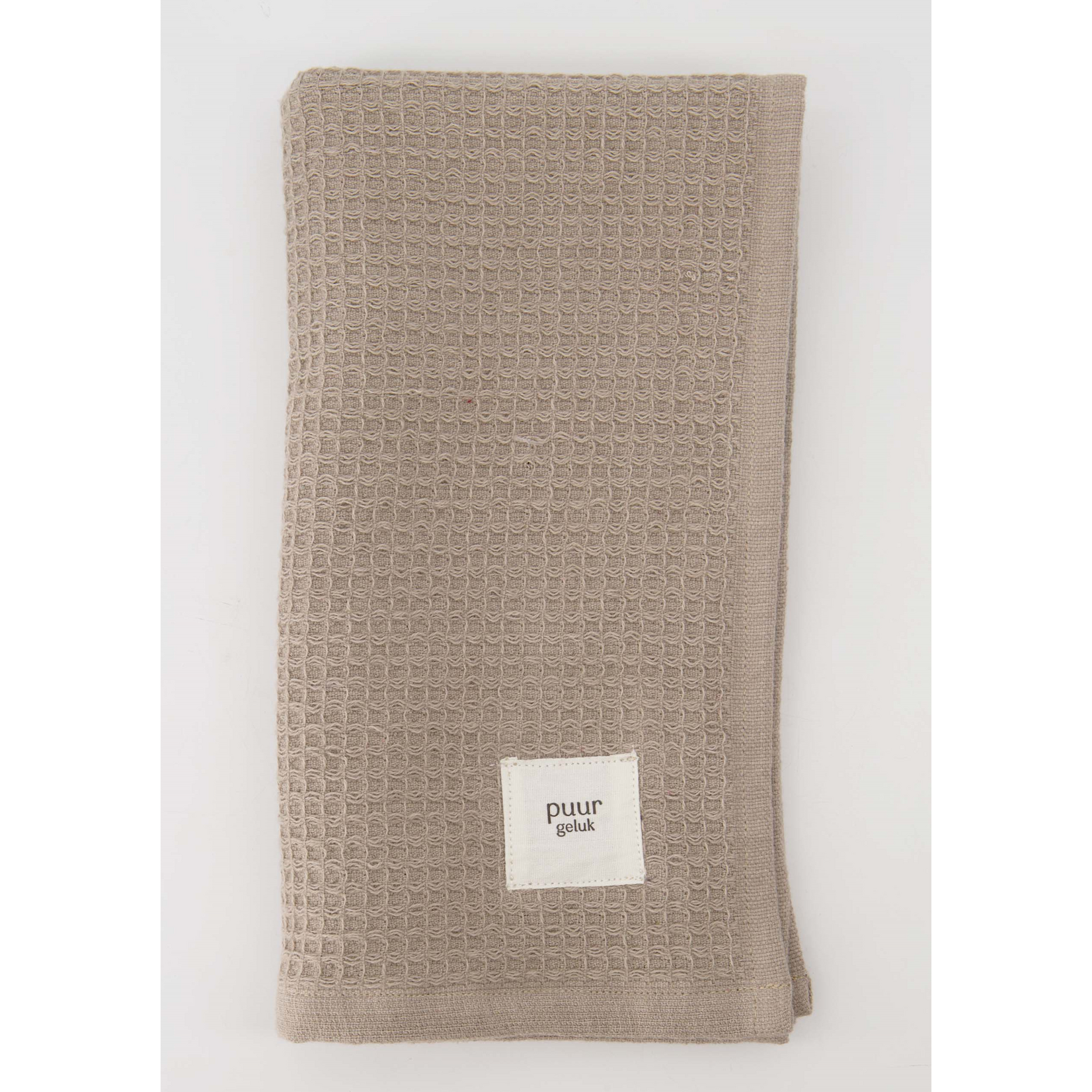 Zusss Gastendoekje "Puur geluk" - Katoen - Zand - 58x32cm