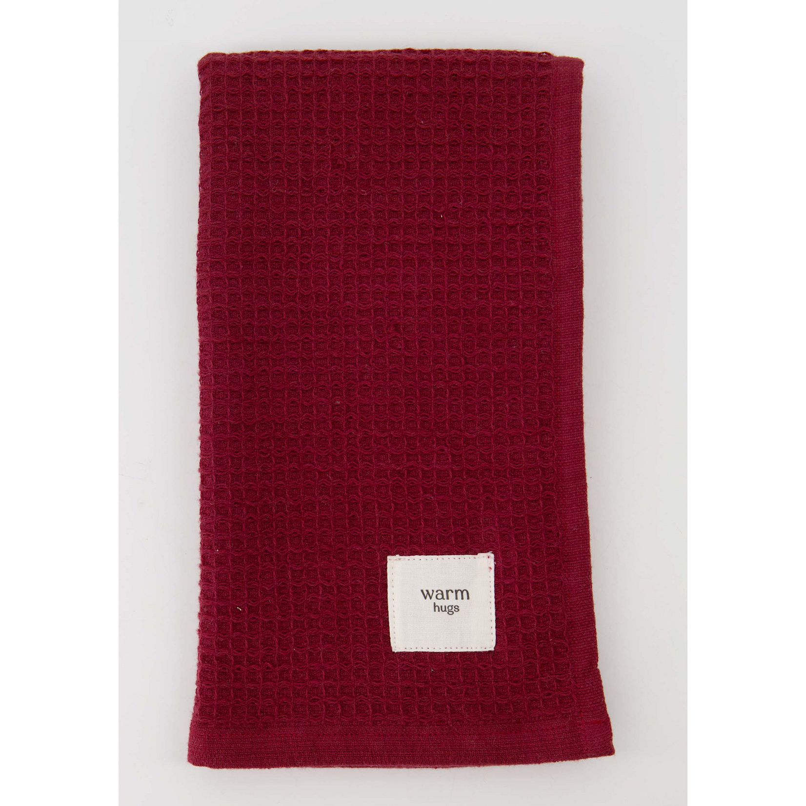 Zusss Gastendoekje "Warm hugs" - Katoen - Donkerrood - 58x32cm