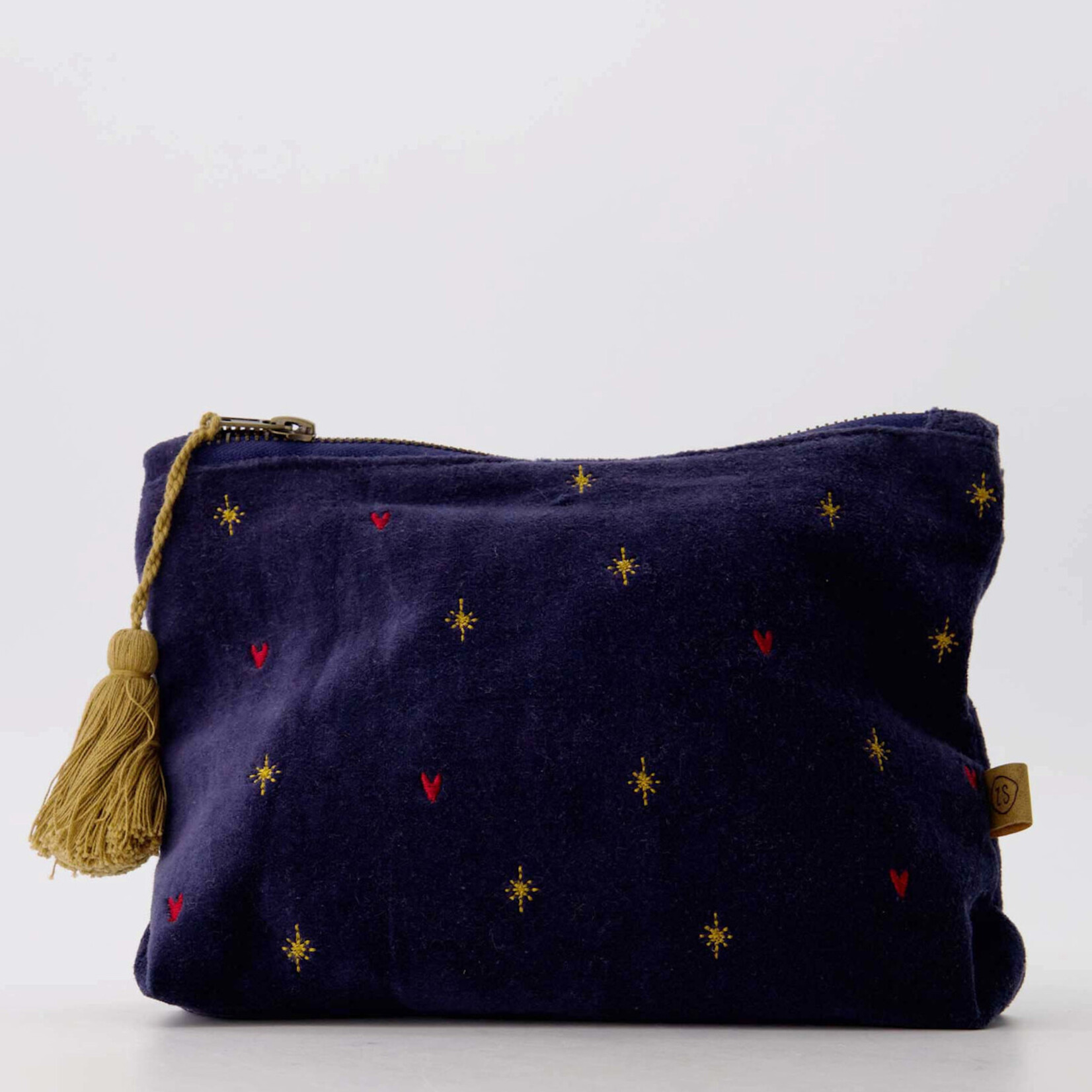 Zusss Toilettas Sterren - Velvet - Donkerblauw/Goud - 22 x 15 x 5cm
