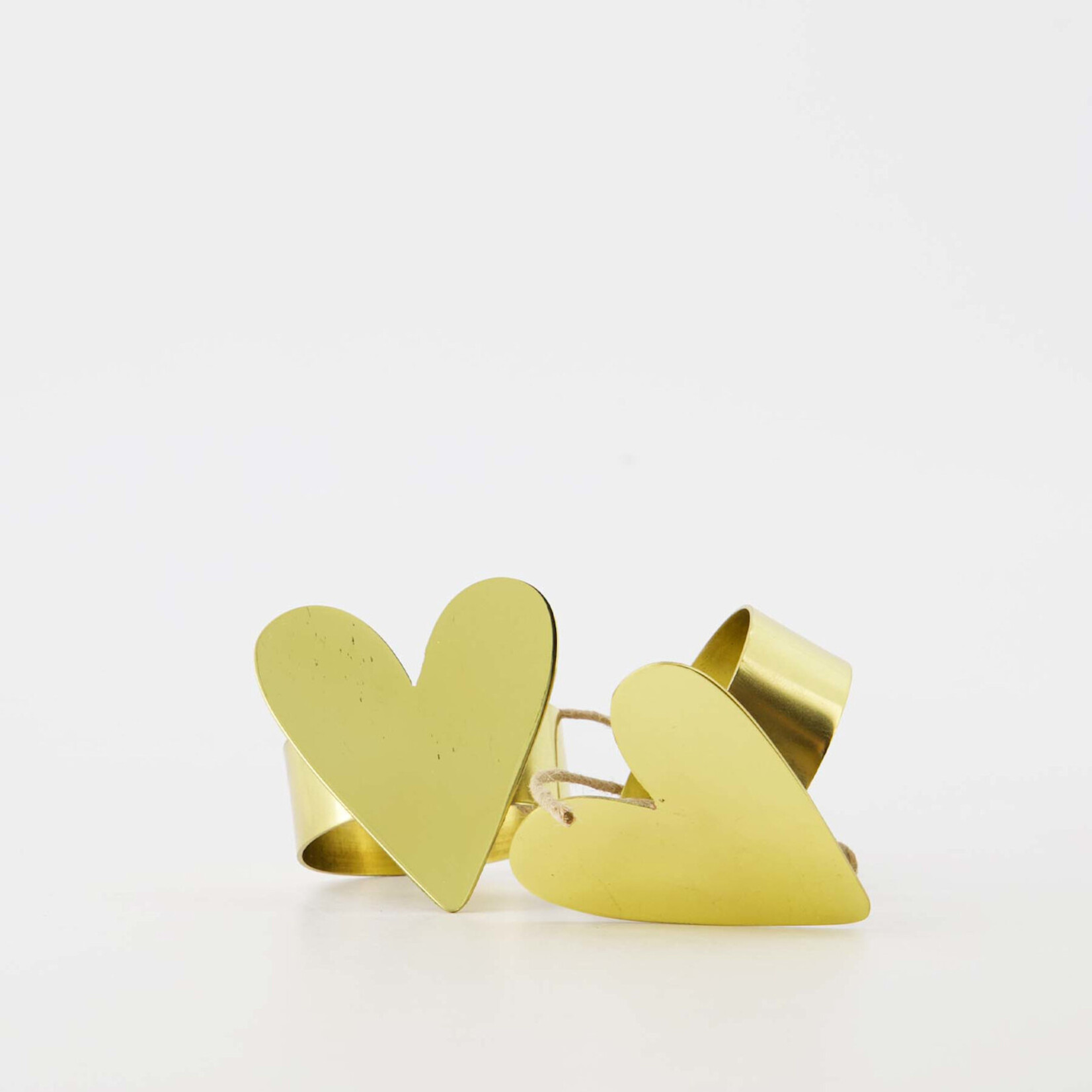 Zusss Servetringen Hartje - Metaal - Goud - 4 x 5cm - Set van 2