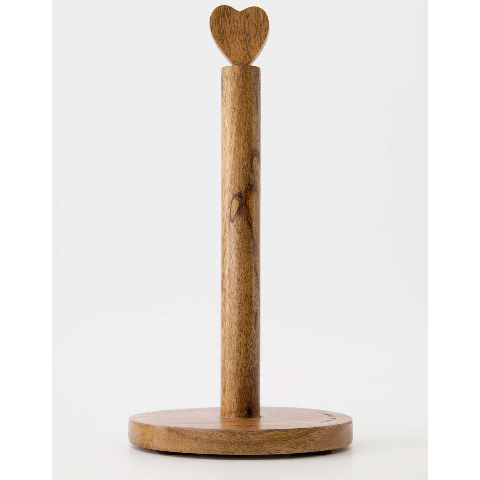 Zusss Keukenrolhouder HART / "Time tot sparkle"  - Mangohout - Naturel - Ø14 x 25,5cm