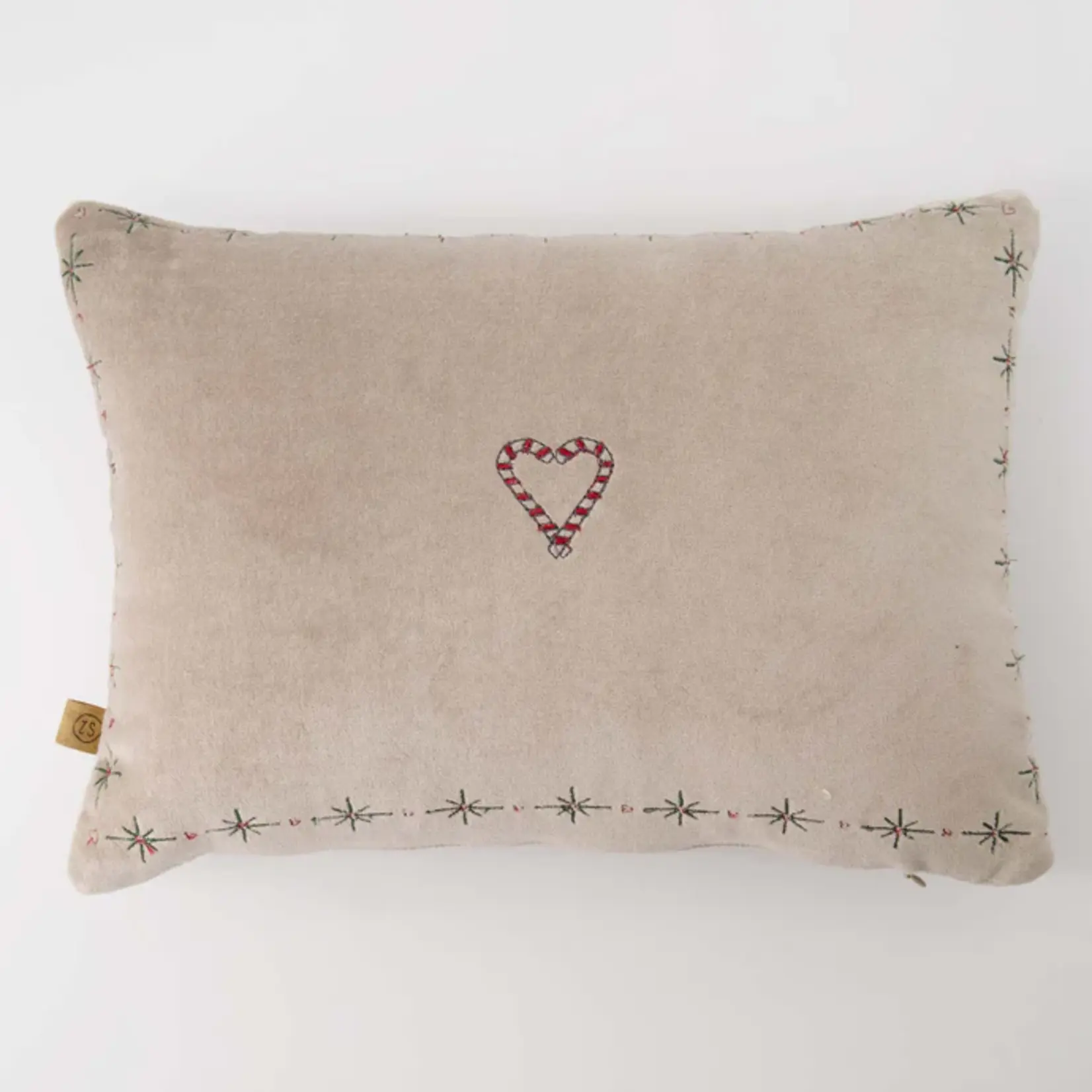 Zusss Kussen - "Lieverd" / Hartje - Zand - 35x25cm