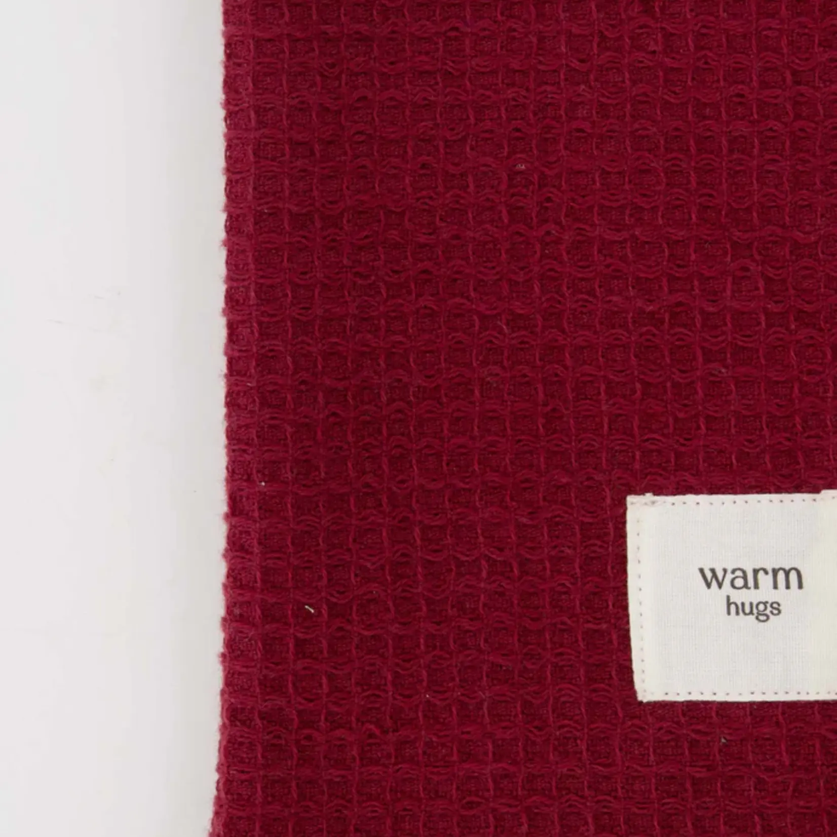 Zusss Gastendoekje "Warm hugs" - Katoen - Donkerrood - 58x32cm