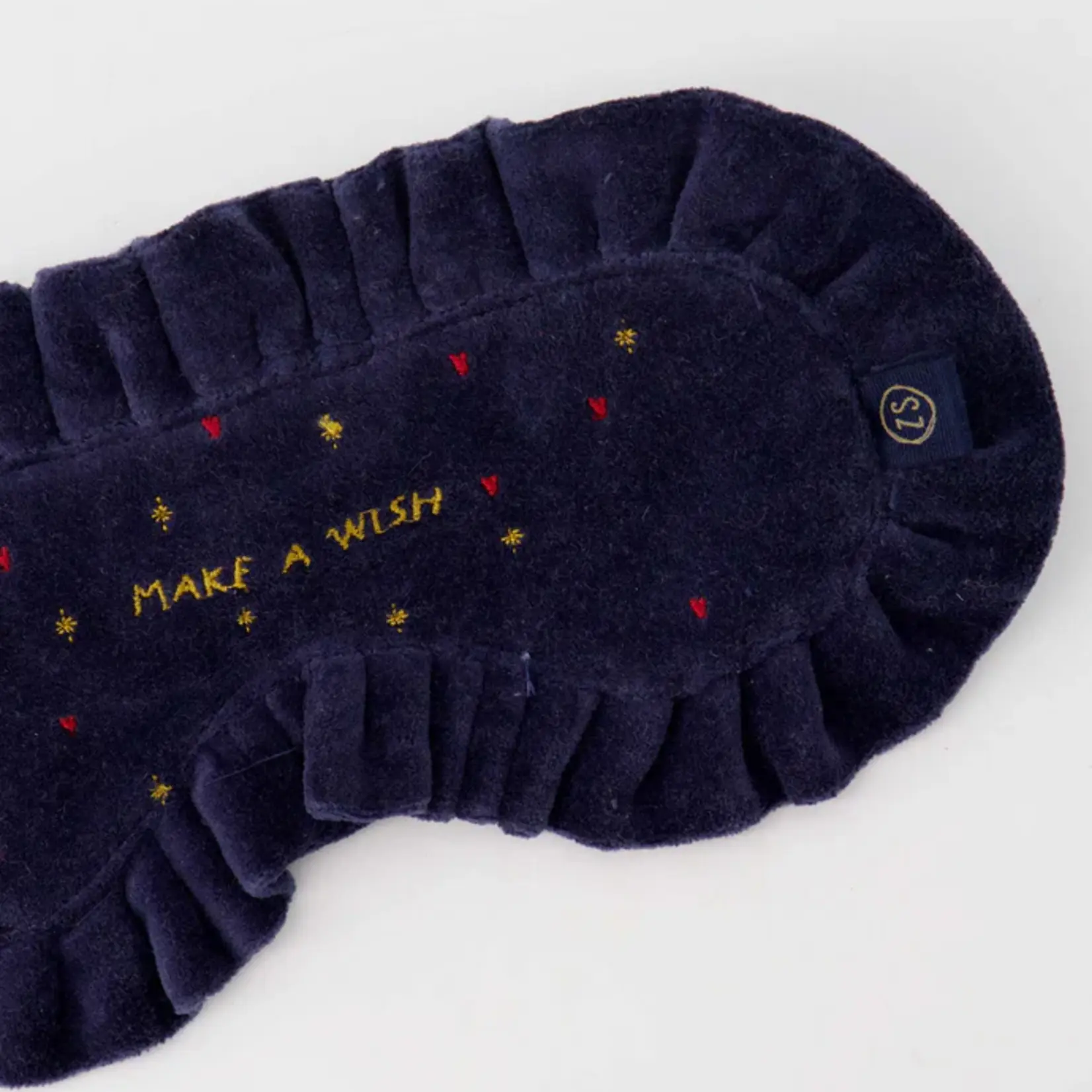 Zusss Slaapmasker Sterren - Velvet - Donkerblauw/Goud - 17 x 7cm