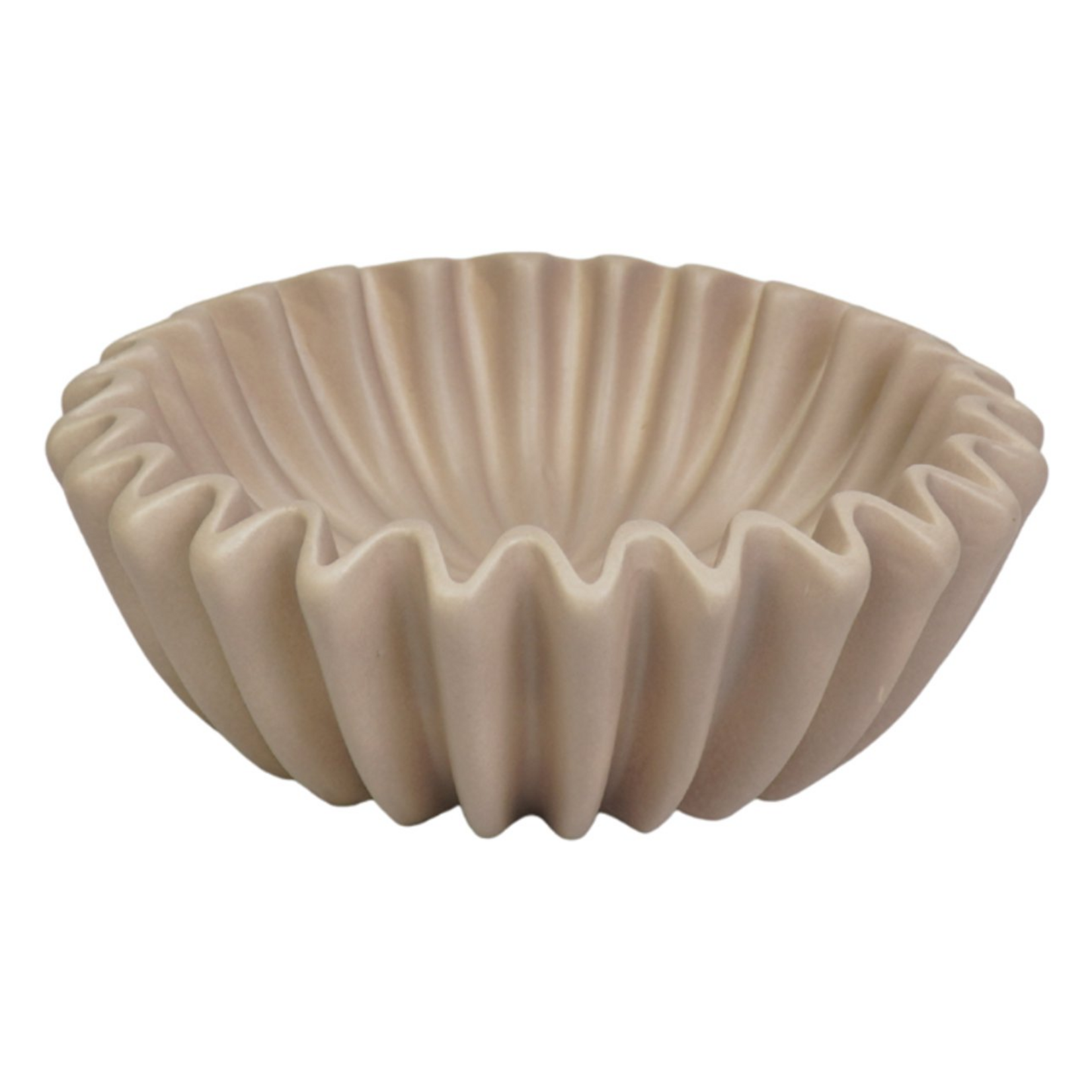 Schaaltje Plissé - Keramiek - Taupe - (L) Ø20 x 7cm