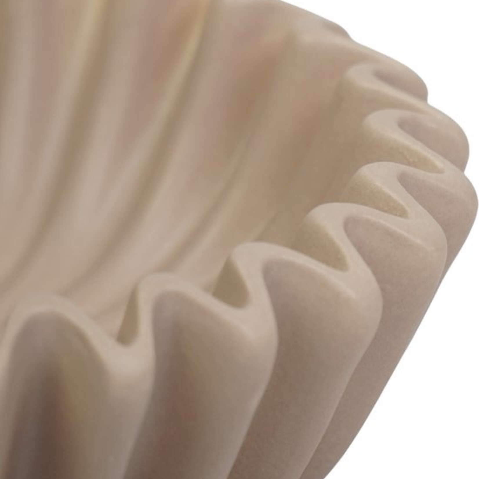 Schaaltje Plissé - Keramiek - Taupe - (L) Ø20 x 7cm