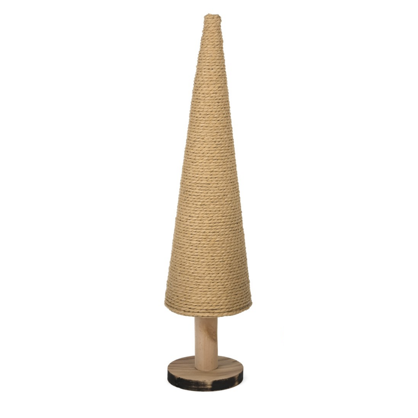 Kerstboom (touw) op voet - Hout/Touw - Naturel - (L) 13x57cm