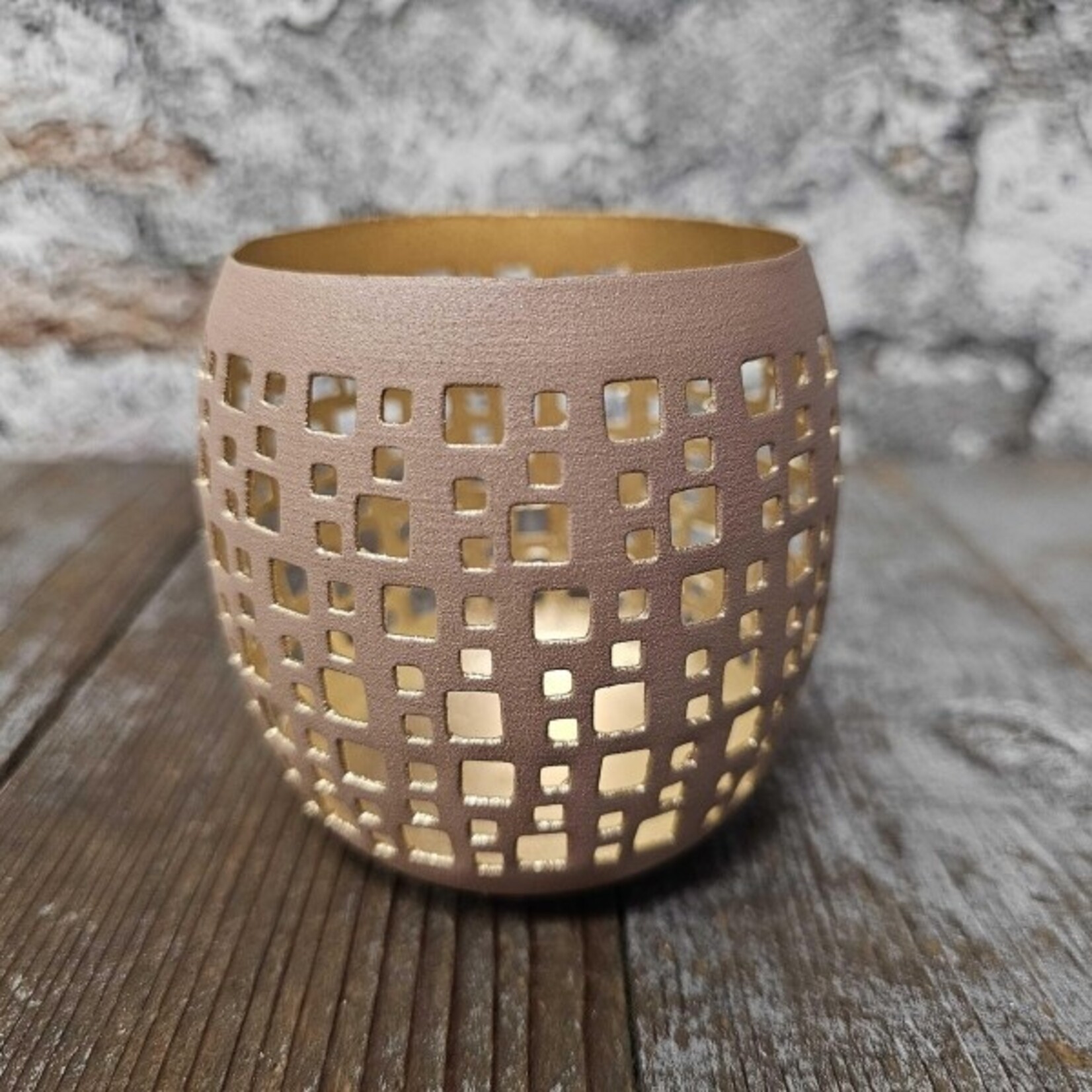 Theelichthouder bol ALMU - Metaal - Roze - (S) 7x9x8cm