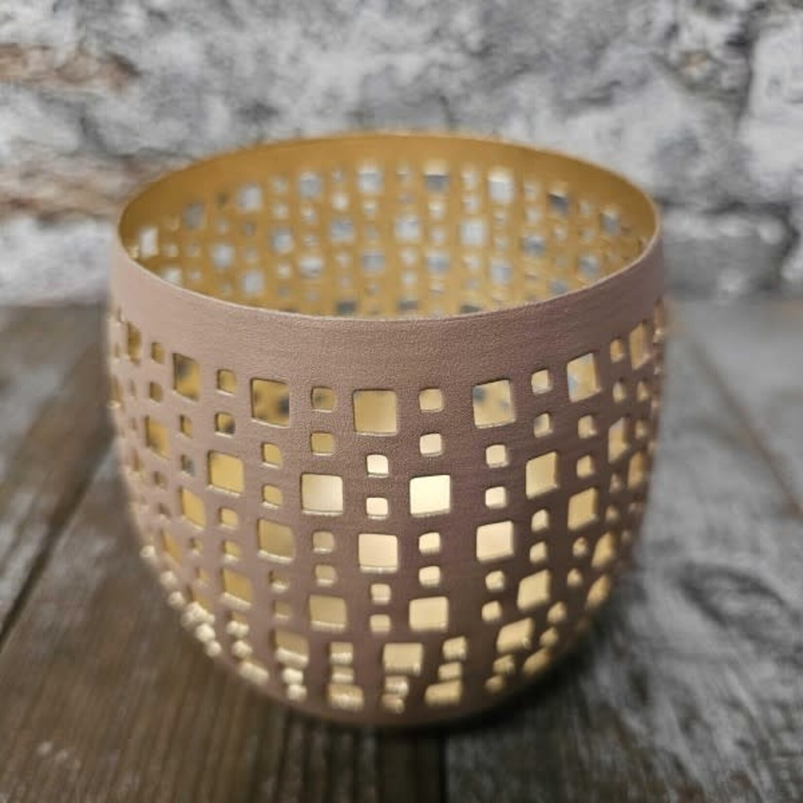 Theelichthouder bol ALMU - Metaal - Roze - (L) 8x9x10cm