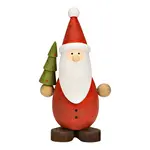 Kerstman met kerstboom - Hout - Rood - 9x16x7cm