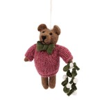 Hanger - Meneer Beer - Vilt - Cyclaam - 8 x 5 x 12cm