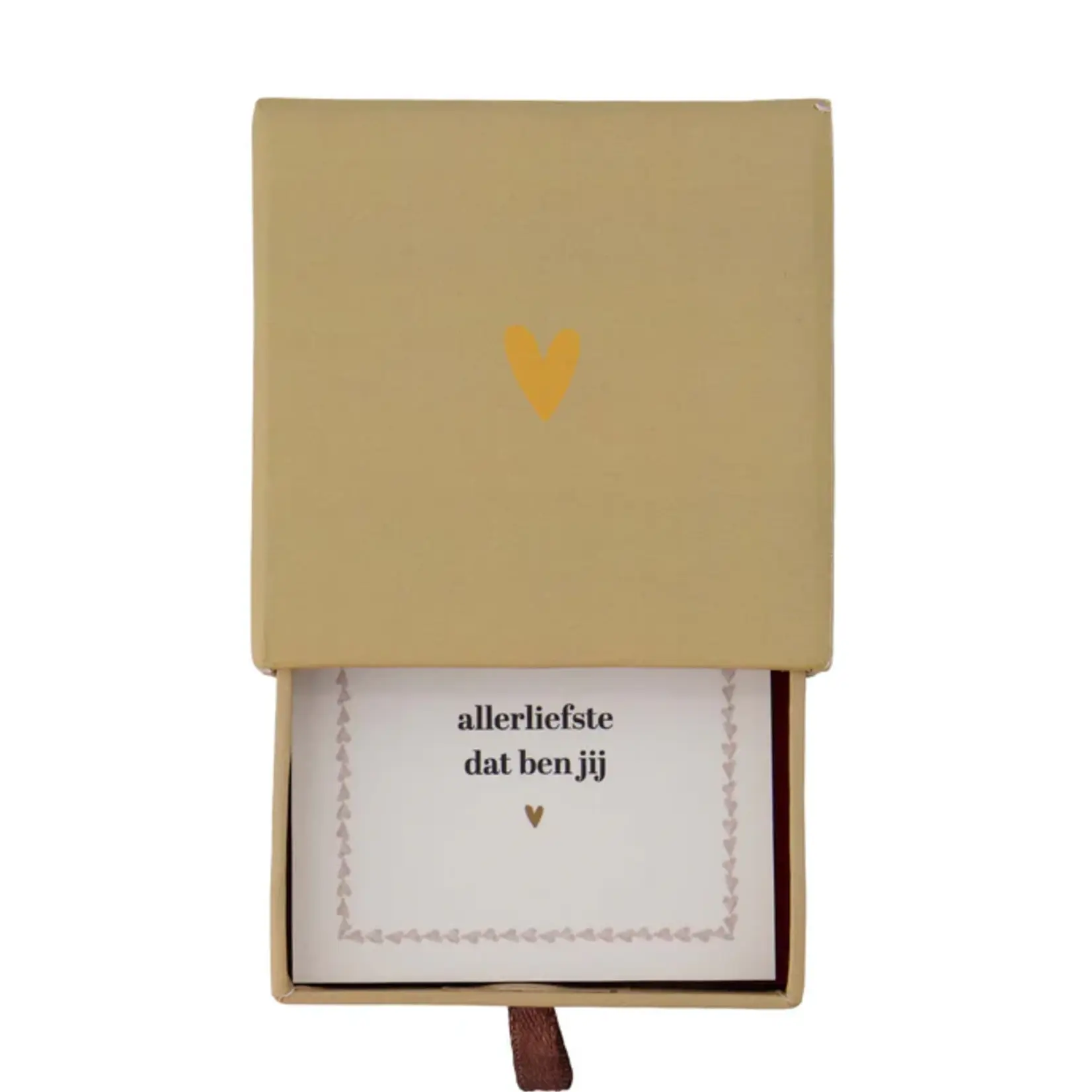 Zusss Ketting in schuifdoosje - Hartje - Metaal - Zand