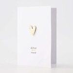 Zusss Wenskaart met Magneet - "Jij bent goud waard" - Hart - Wit/Goud