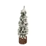 Kerstboom met sneeuw - Groen/Wit -  8x30cm