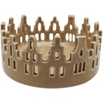 Theelichthouder MARTA - Huizenrij - Dolomite - Beige - Ø 10,5 x 6cm