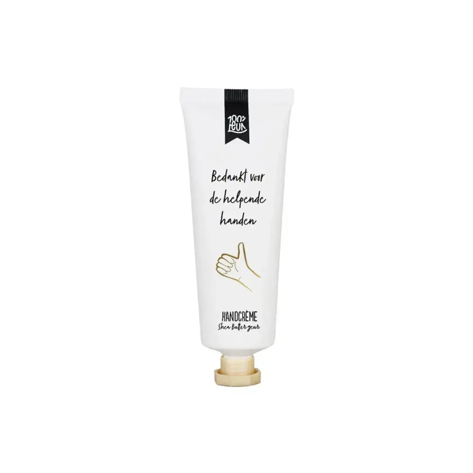 Handcrème - "Bedankt voor de helpende handen" - Shea butter - Wit/Zwart/Goud - 75ml