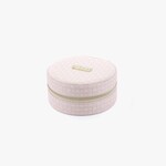 Juwelendoosje ROND met rits - Polyester - Roze - 10 x 10 x 4,7cm