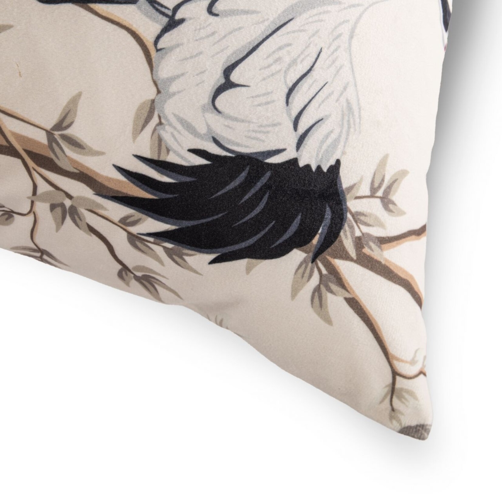 Kussen CRANES in blooming forest - Polyester - 43x43cm