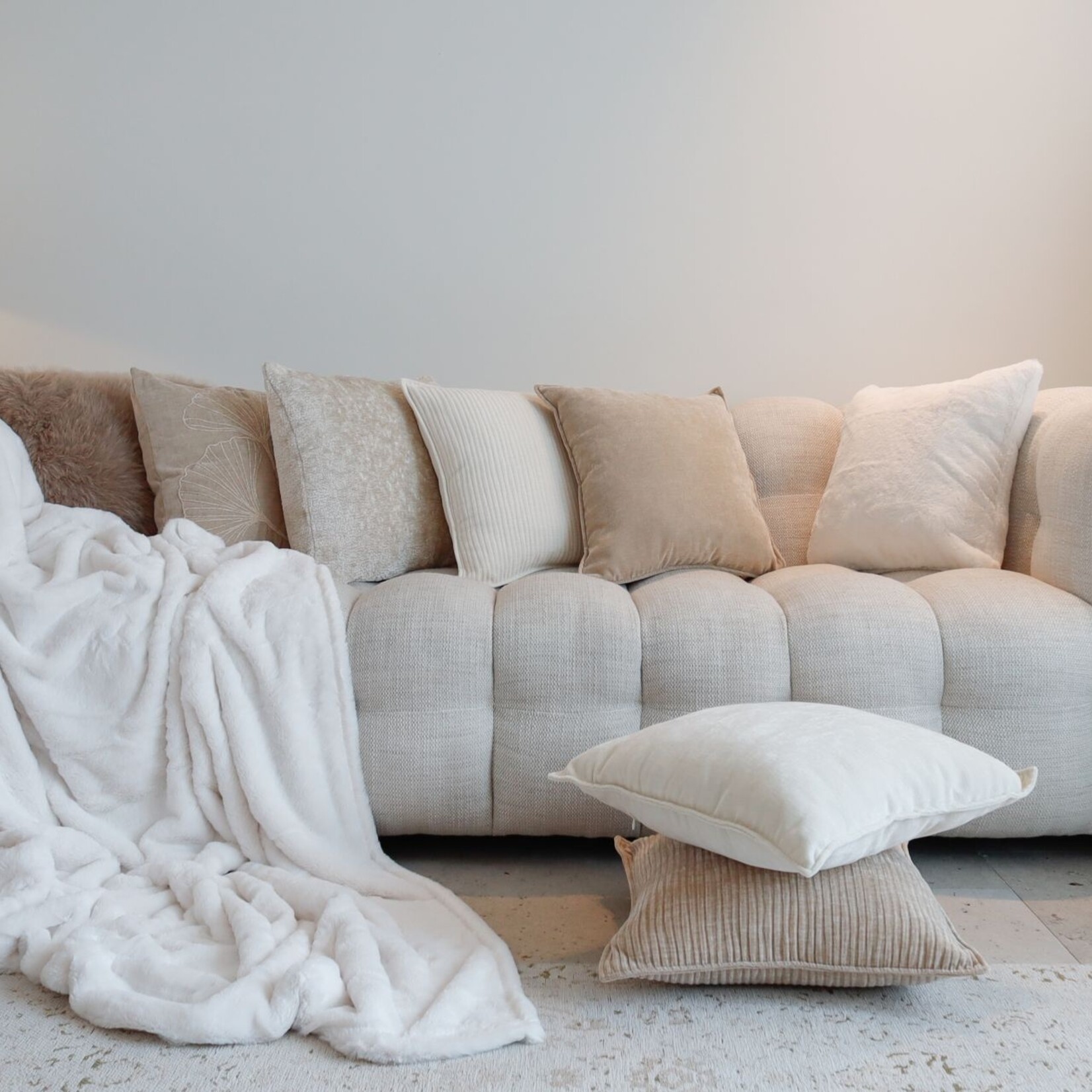 Kussen JUNE - Polyester - Taupe - 45x45cm