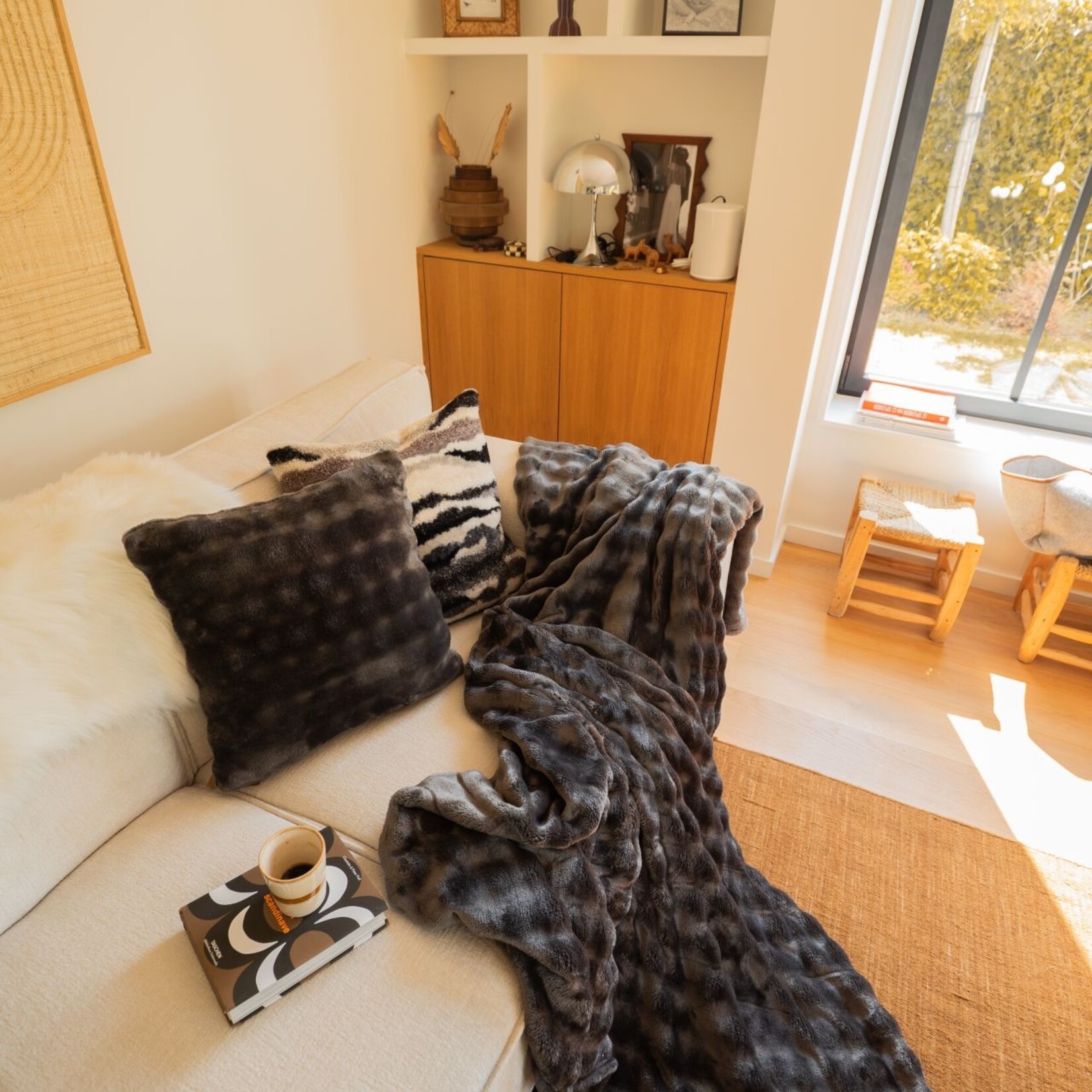 Plaid WAVE - Polyester - Grijs - 150x200cm