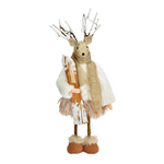 Hert met skilatten - Textiel - Beige - 11 x 8 x 26cm