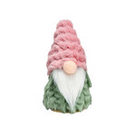 Gnoom met baard - Textiel - Roze/Groen - Ø7 x 13cm