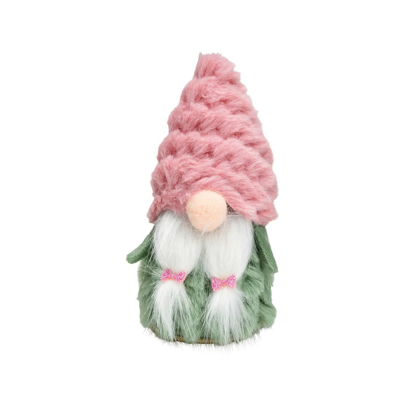 Gnoom met staartjes - Textiel - Roze/Groen - Ø7 x 13cm