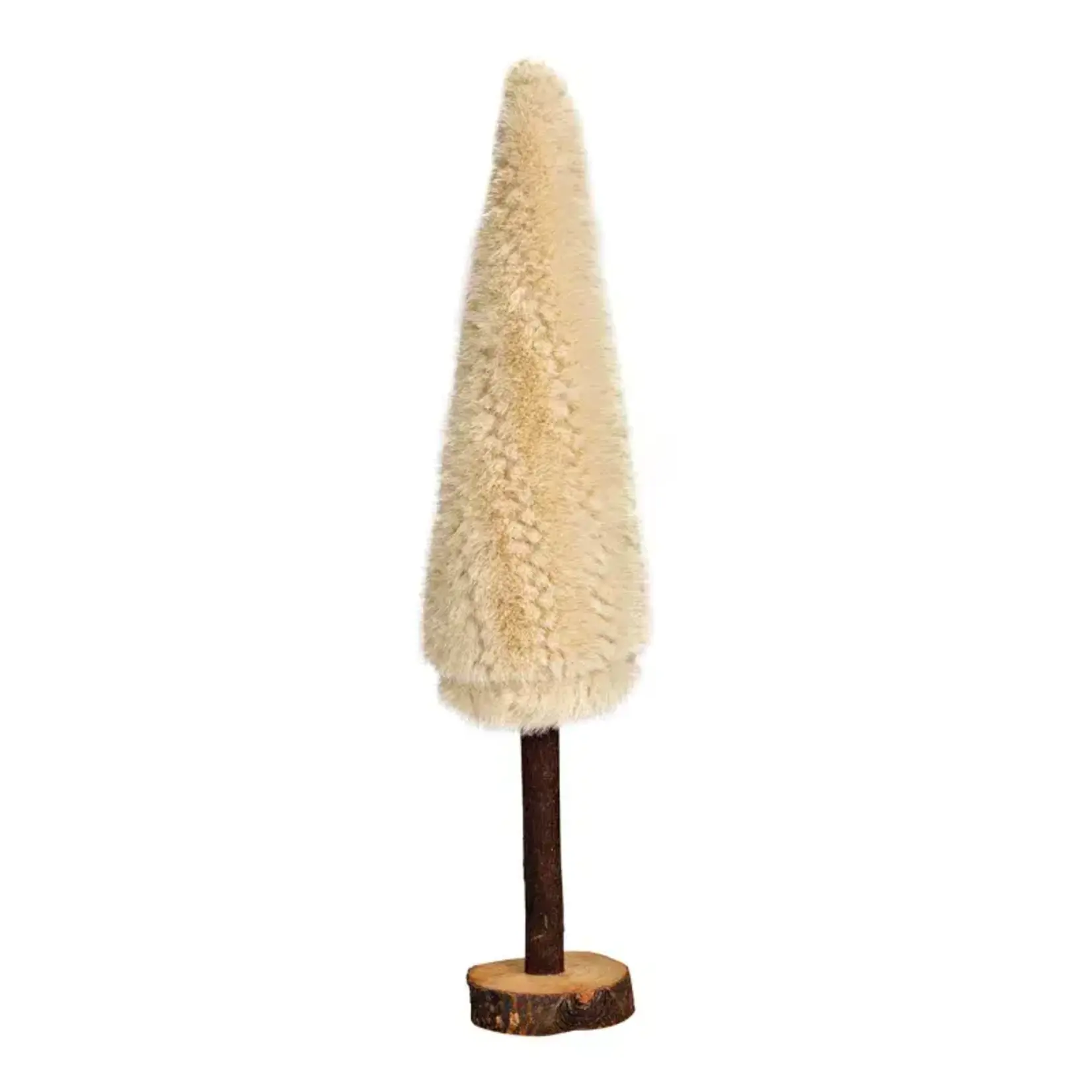 Kerstboom op standaard - Kunstbont - Beige - 10 x 46cm