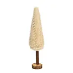 Kerstboom op standaard - Kunstbont - Beige - 9 x 36cm