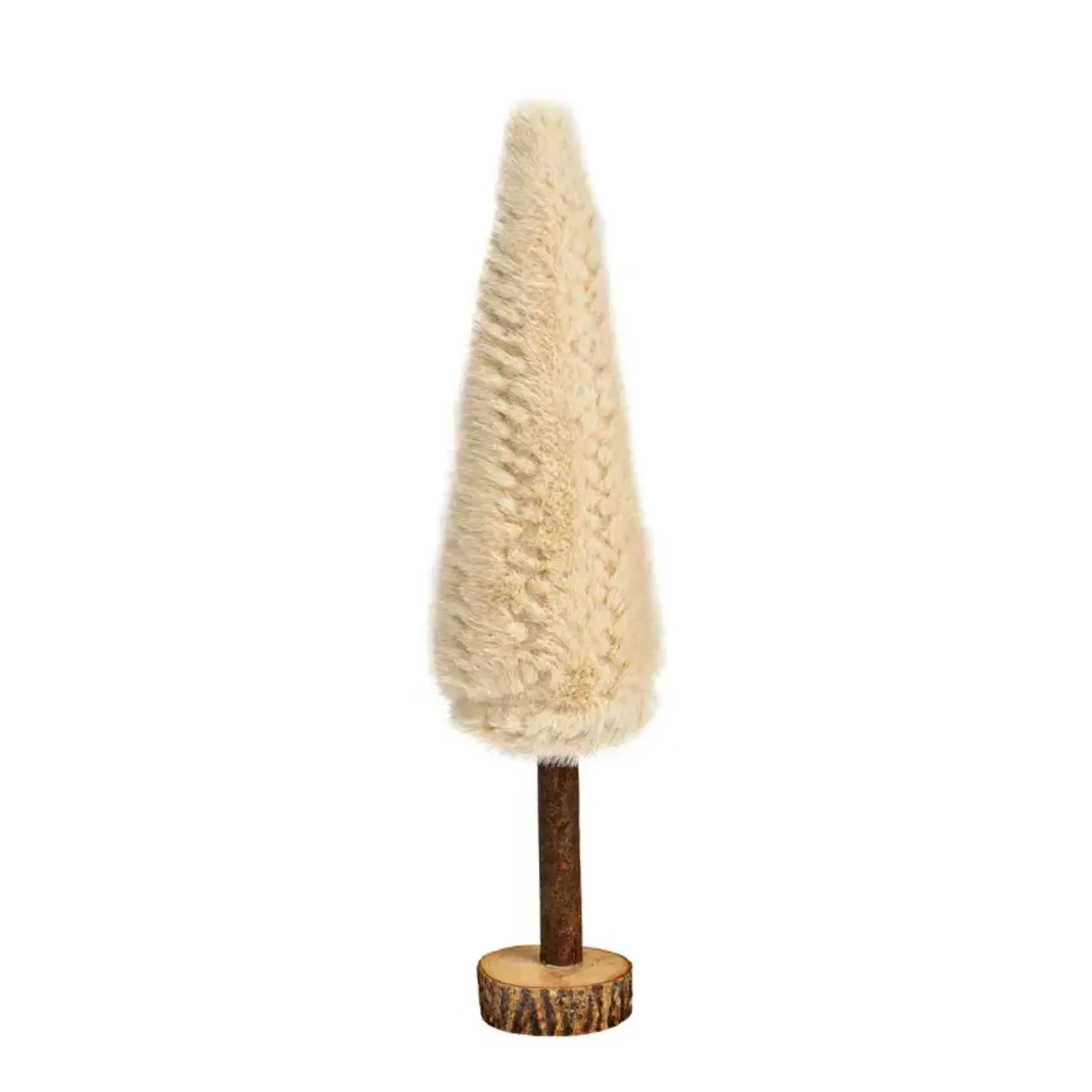 Kerstboom op standaard - Kunstbont - Beige - 9 x 36cm