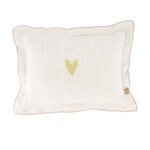 Zusss Kussen - HART/Gestikte rand - Katoen - Off white/Goud - 35x25cm