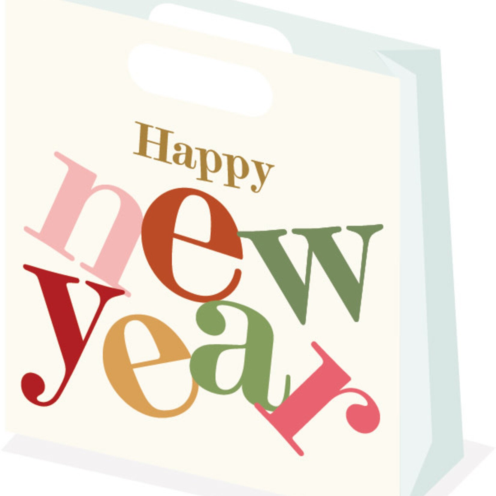 Geldzakje "Happy New Year" - 14 x 12.5 x 3 cm