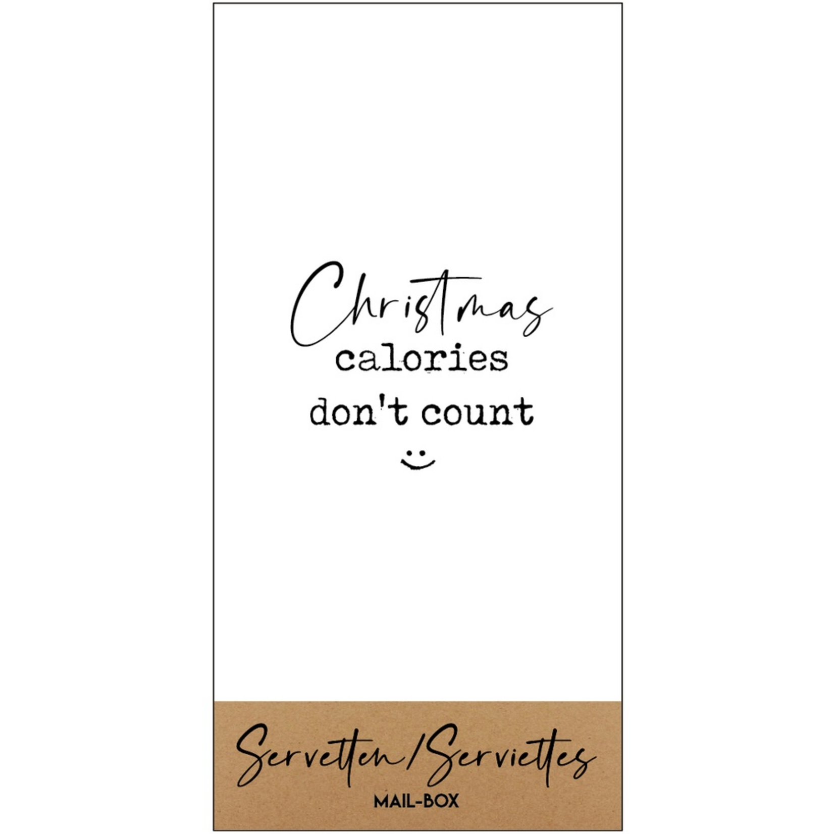 Servetten "Christmas calories don't count" - 10x20cm