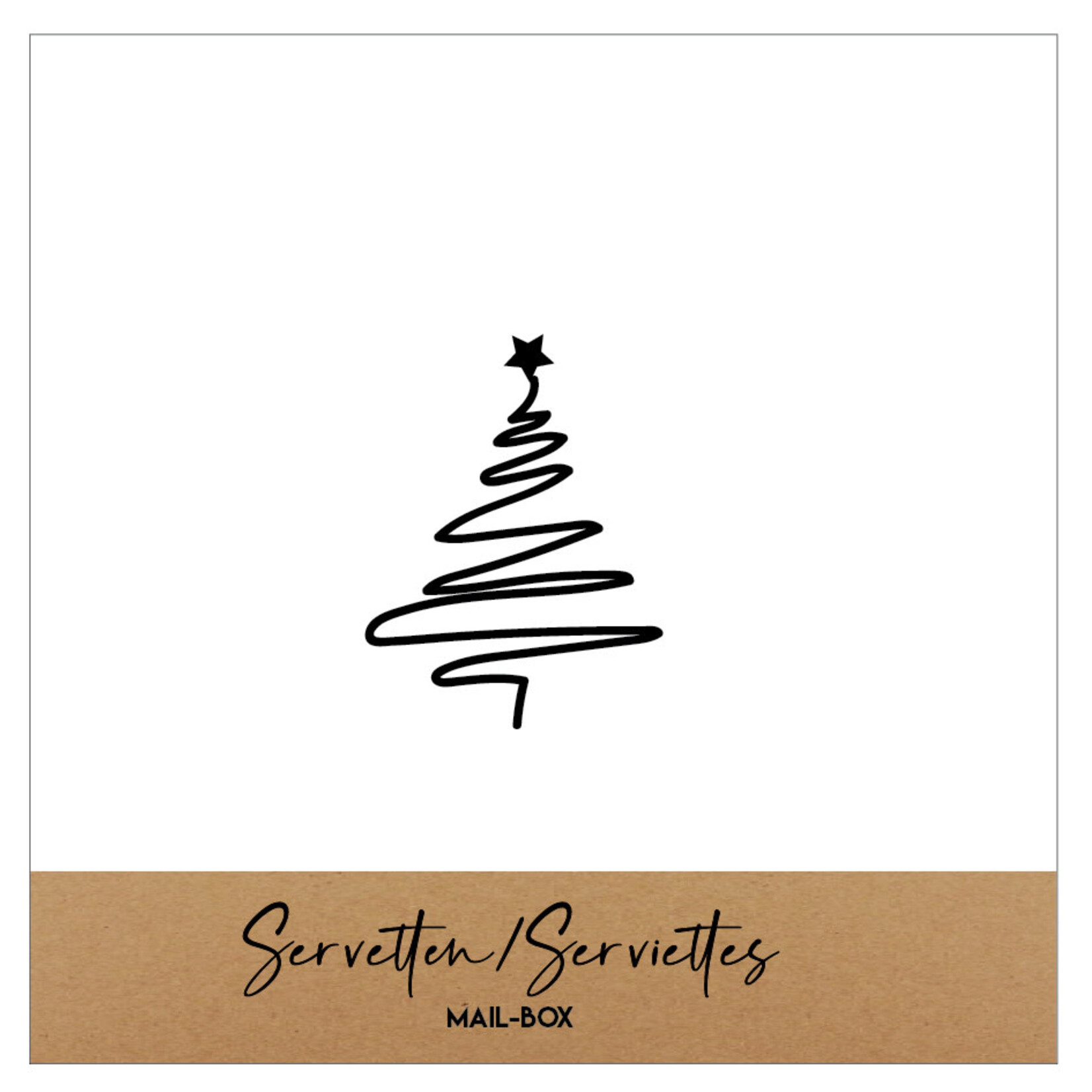 Servetten - Kerstboom / Arbre de Noël - 12,5 x 12,5cm