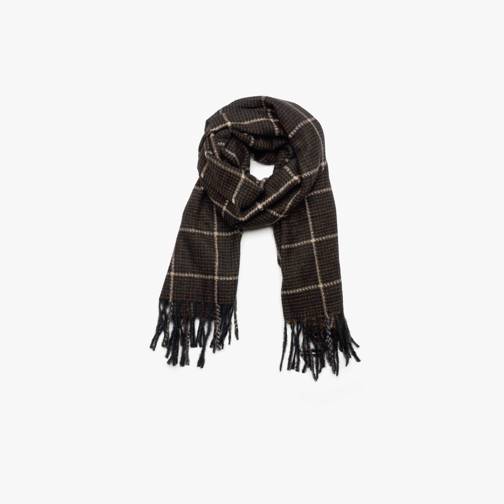 Sjaal Geruit - Polyester - Zwart - 180cm