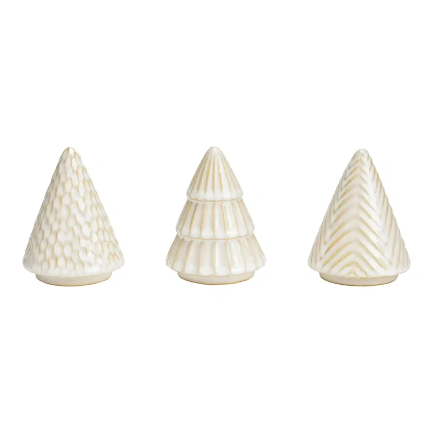 Kerstboom laagjes - Keramiek - Wit - Ø8 x 10cm