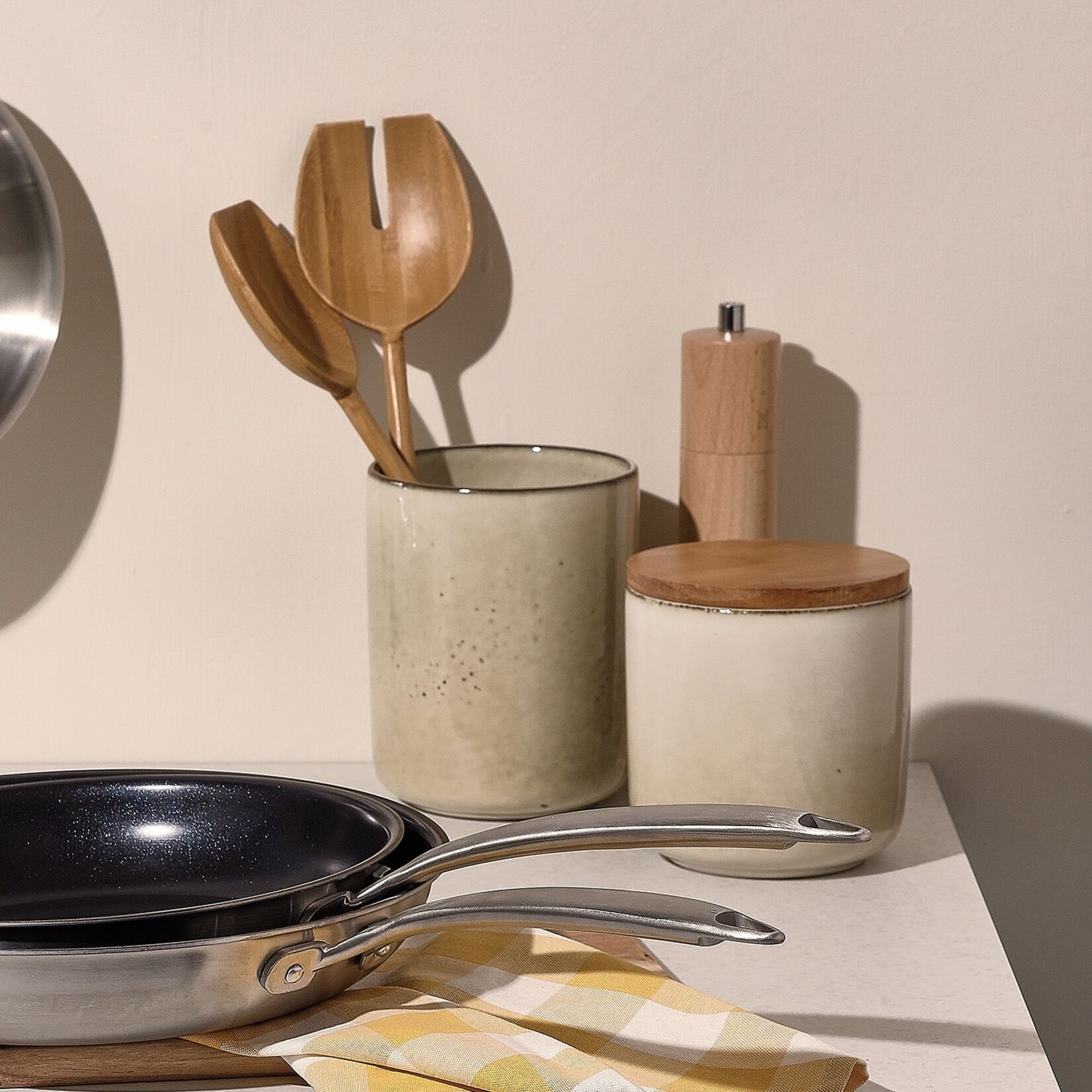 Voorraadpot MERIDIAN - Keramiek - Ivoor - Ø12 x 15cm