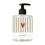 Zusss Handzeep "Jij bent goud"/HART/STREPEN - Wit/Lichtgroen/Fuchsia - 500ml