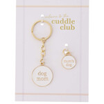 Zusss Ansichtkaart met sleutelhangers / penning - "Dog mom" - Wit/Goud