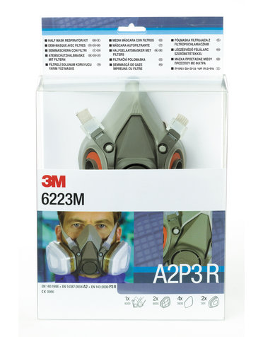 3M 6223M starterskit voor halfgelaatsmaskers met A2-P3 R filtercombinatie