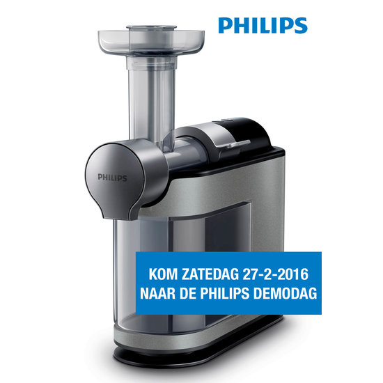 Philips Philips Micro Slowjuicer HR1897/30 + 1 Gratis Sapfles